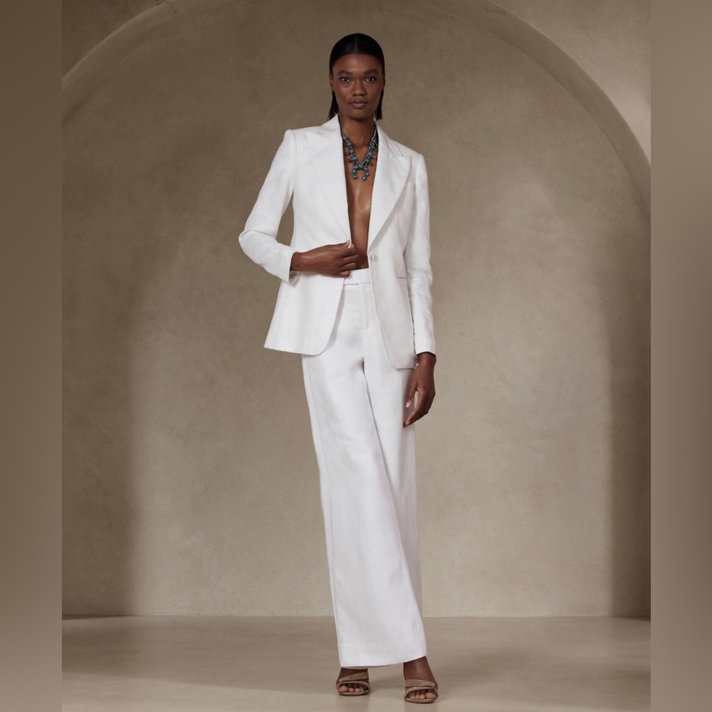 Banana Republic White Wide Leg Pantsuit